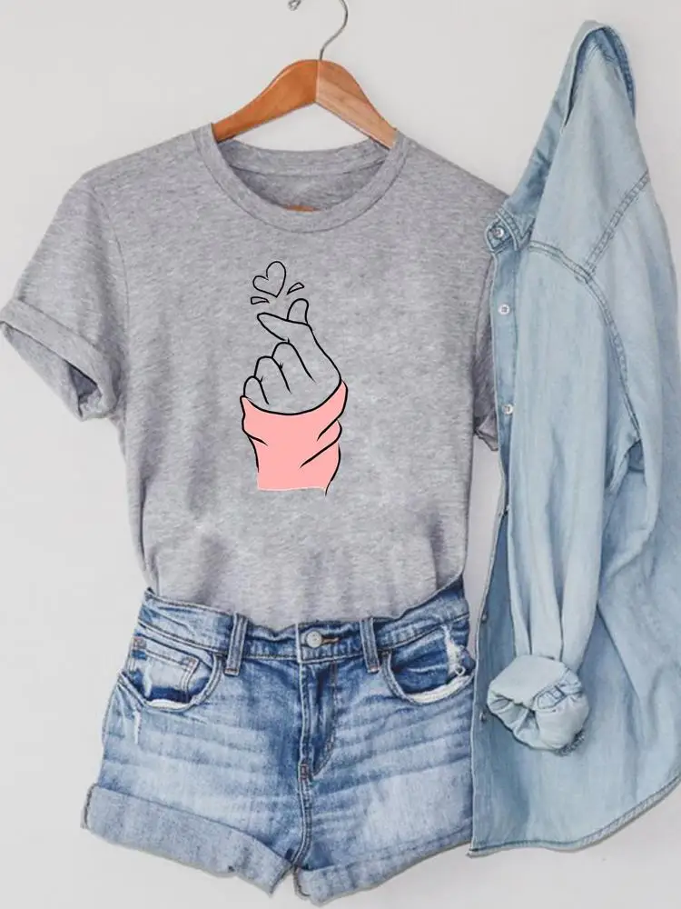 

Love Cartoon Trend Cute Clothing Print Summer Fashion Women Tshirt Graphic T-shirts Printing Short Sleeve Top Tee