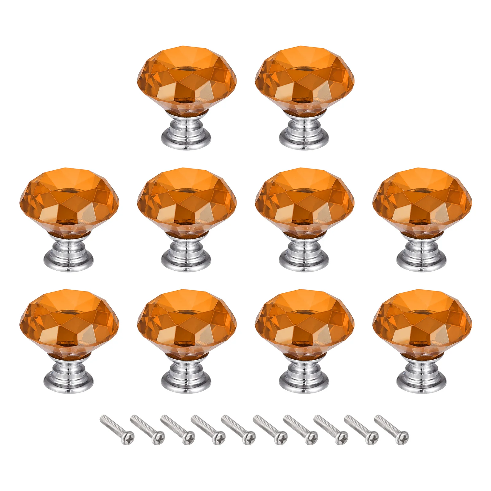 

Uxcell 30mm Crystal Knobs Drawer Diamond Shaped Pulls Handles Orange 10pcs