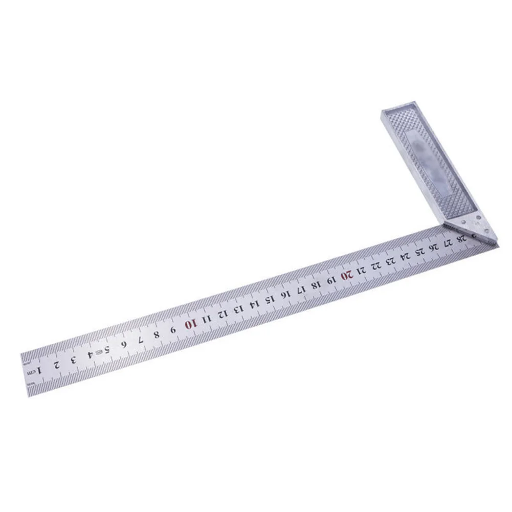 

1pc Square Ruler 30cm Stainless Steel Right Angle Measuring Rule Tool Square Ruler 0-12 Inches Double Sided Dual Scale Hand Tool