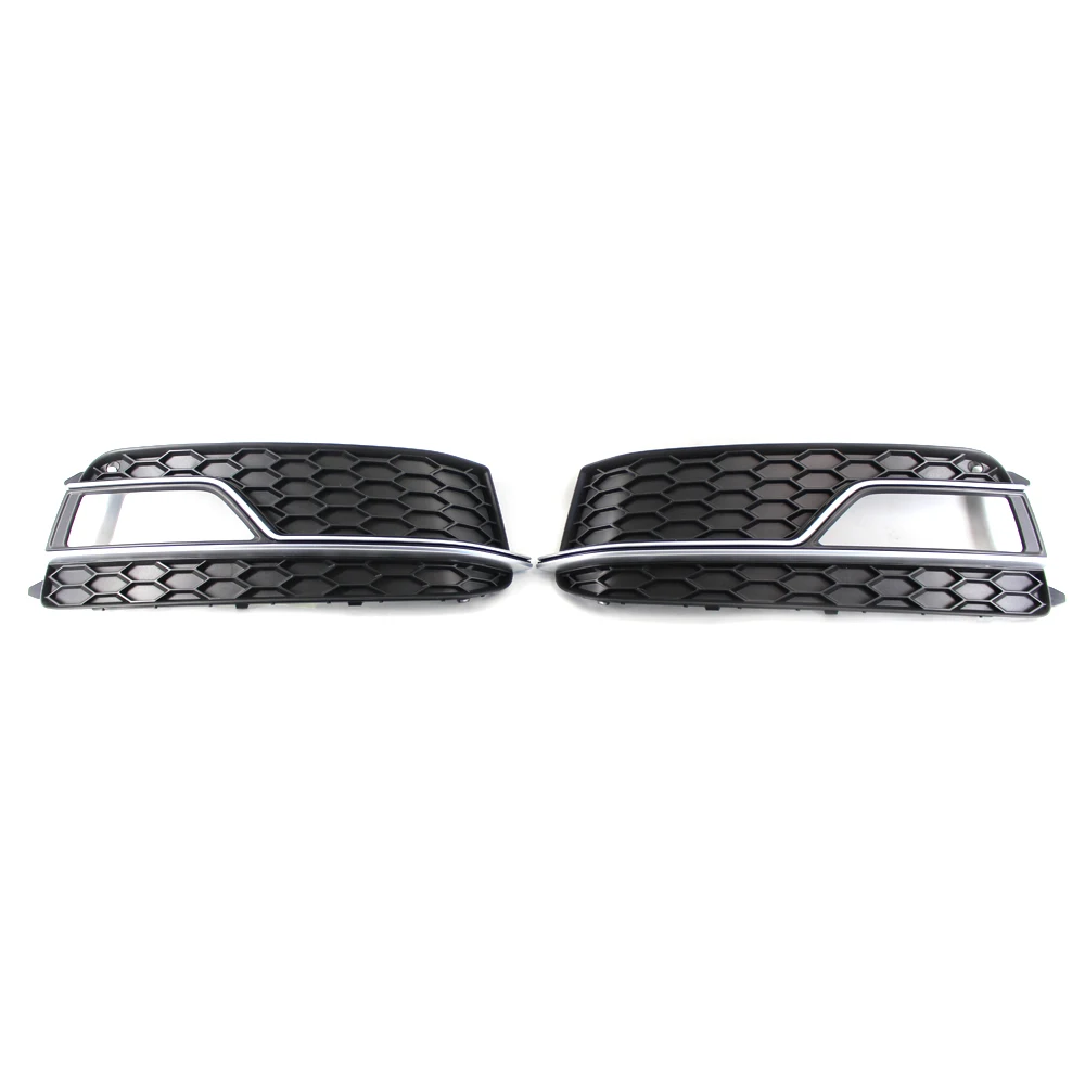 

A Pair Front Bumper Honeycomb Fog Light Lamp Grille Chrome Grill Cover Fit for AUDI A5 Sline S5 2013-2017 8T0807681M 8T0807682M