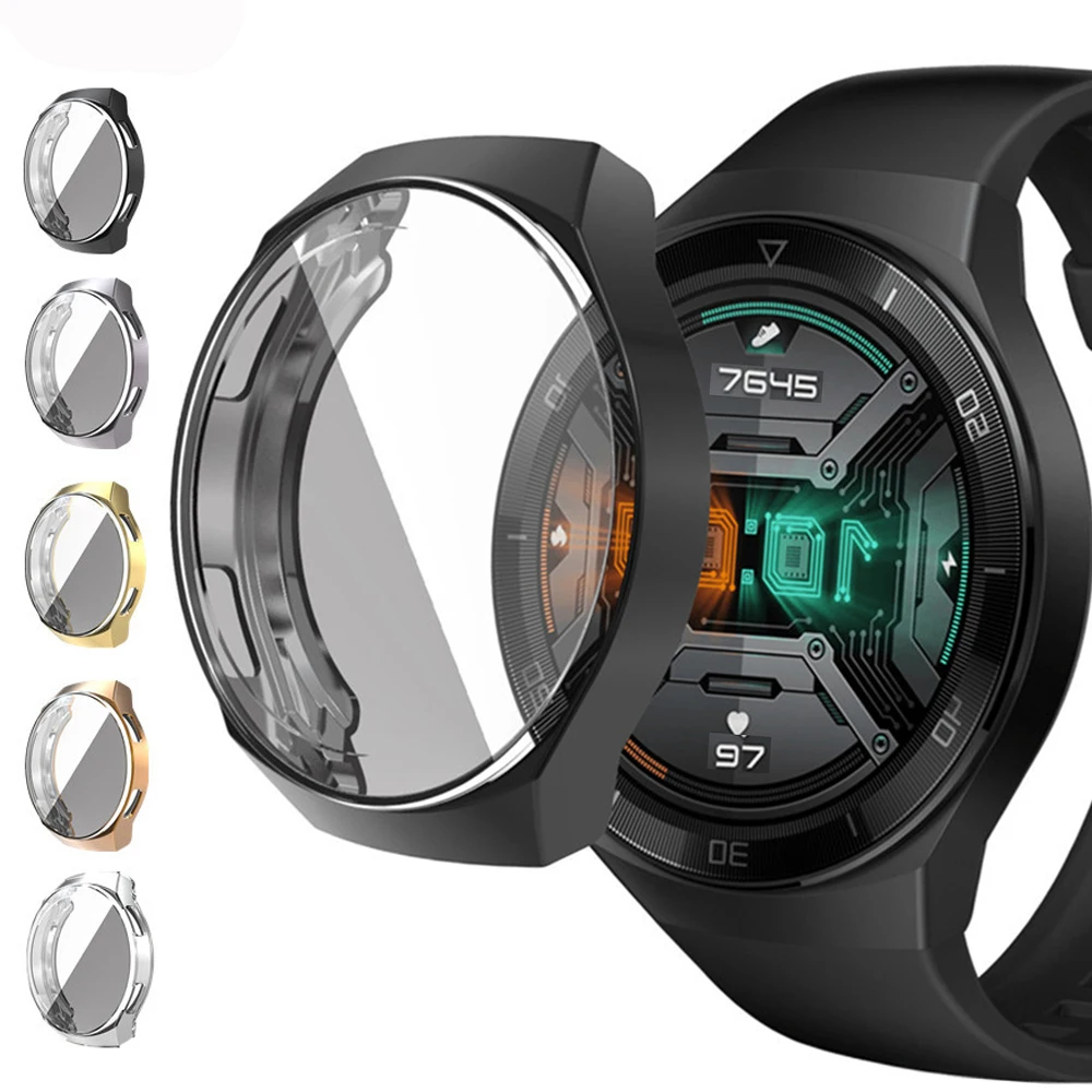 

Funda para Huawei Watch GT 2e, cubierta suave de TPU, marco de cobertura completa, , parachoques + Protector de pantalla,
