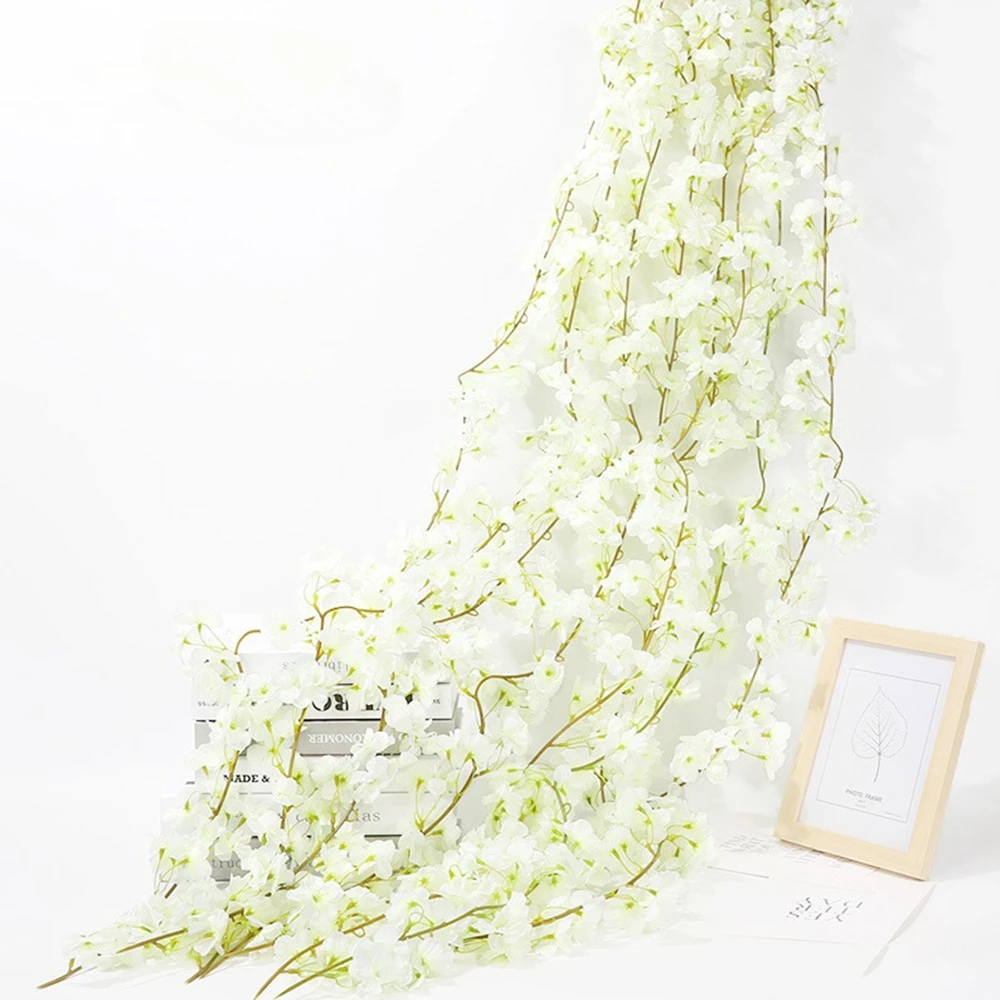 

Искусственные Ветки Сакуры, Искусственные Цветочные Гирлянды Для Весеннего Декора На Открытом Воздухе