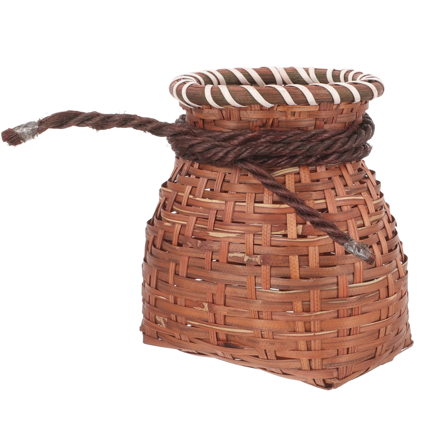 

Multi-use Hand Woven Storage Holder Rustic Style Pack Basket Kids Stage Performance Cosplay Prop