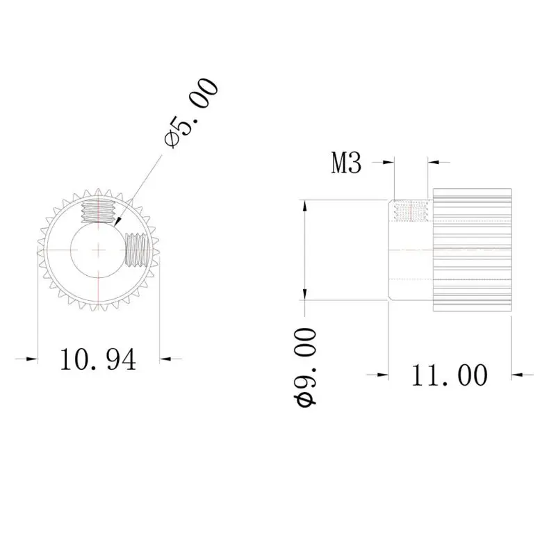 

MK7 MK8 Extruder Wheel Gear Replacement 36 Tooth Drive Gear Stainless Steel Extruder Gear 3D Printer Accessories