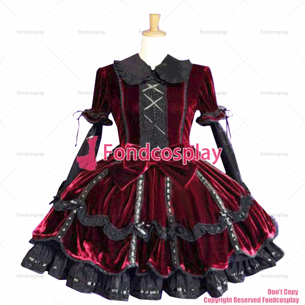 

Бархатное темно-красное платье для косплея, в стиле хип-хоп