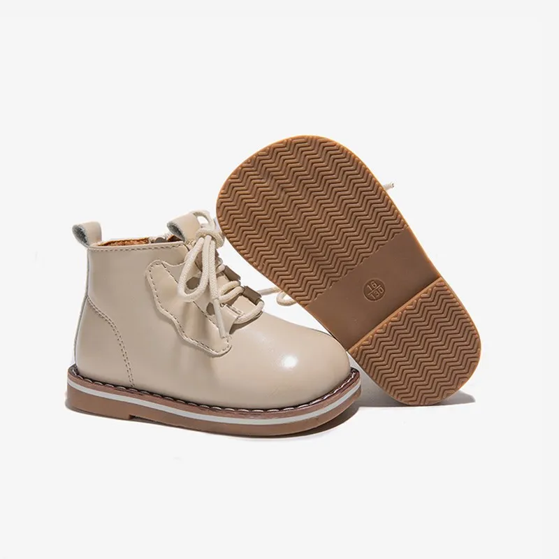 

New Autumn Baby Shoes Leather Toddler Children Ankle Boots Rubber Sole Infant Shos Fashion Little Boys Girls Boots 15-25