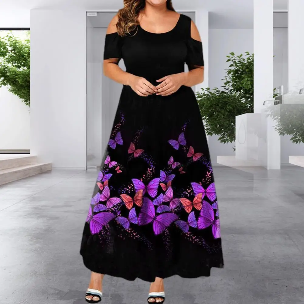 

Women Beach Summer Sexy Floral Print Boho Dress Plus Size L-5XL O-Neck Casual Elegant Empire Autumn Vestido