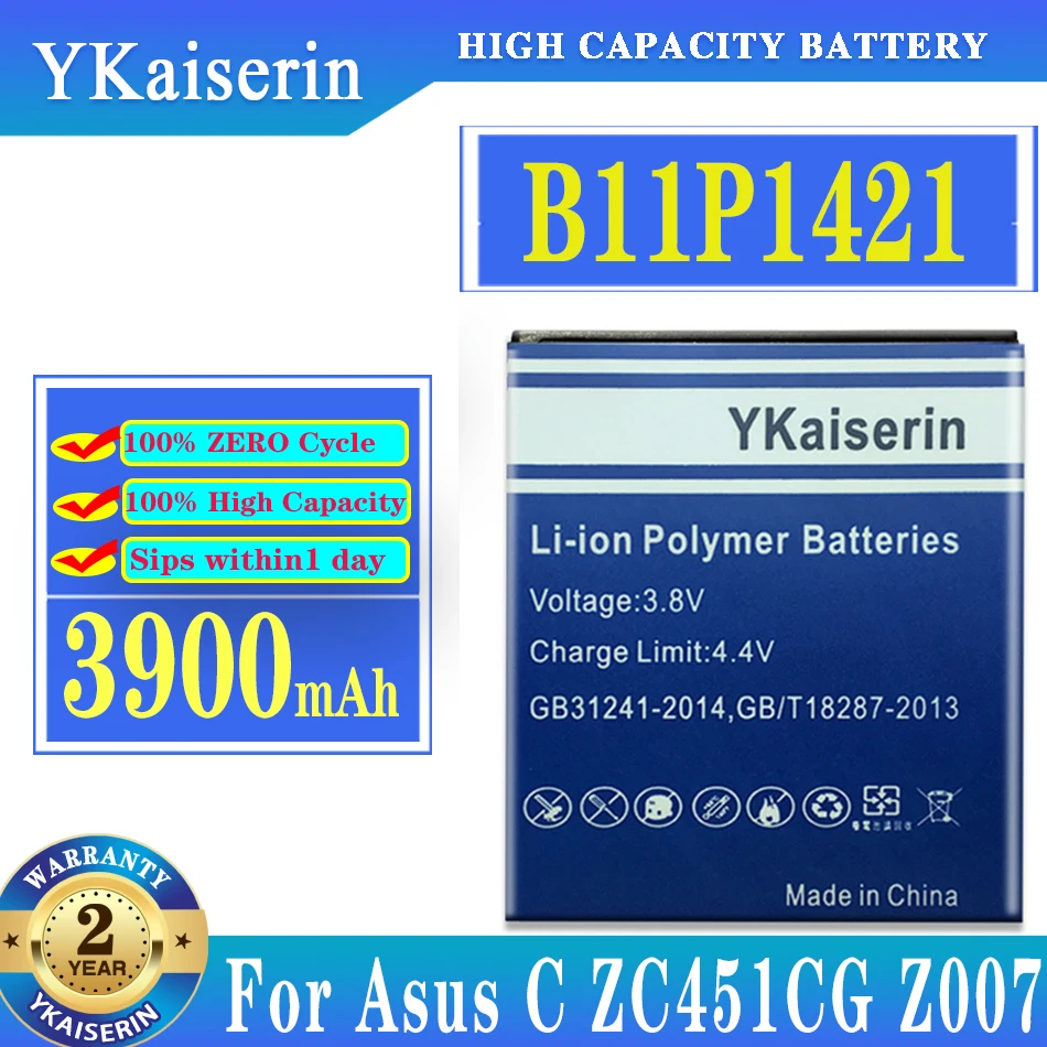 

YKaiserin B11P1421 Mobile Phone Battery For Asus ZenFone C ZC451CG Z007 Replacement Battery 3900mAh Batteria + Tracking Number