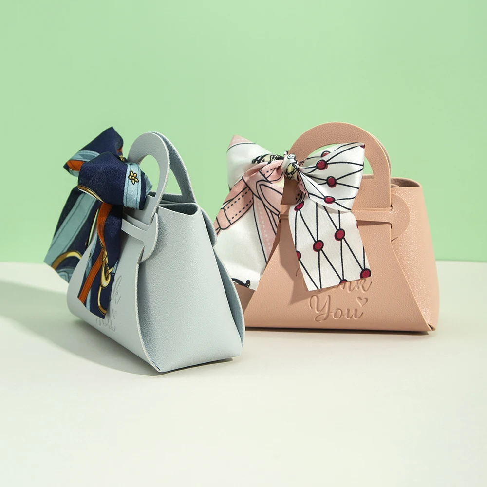 Спасибо искусственная кожа сувениры для свадебной вечеринки Подарочная сумка