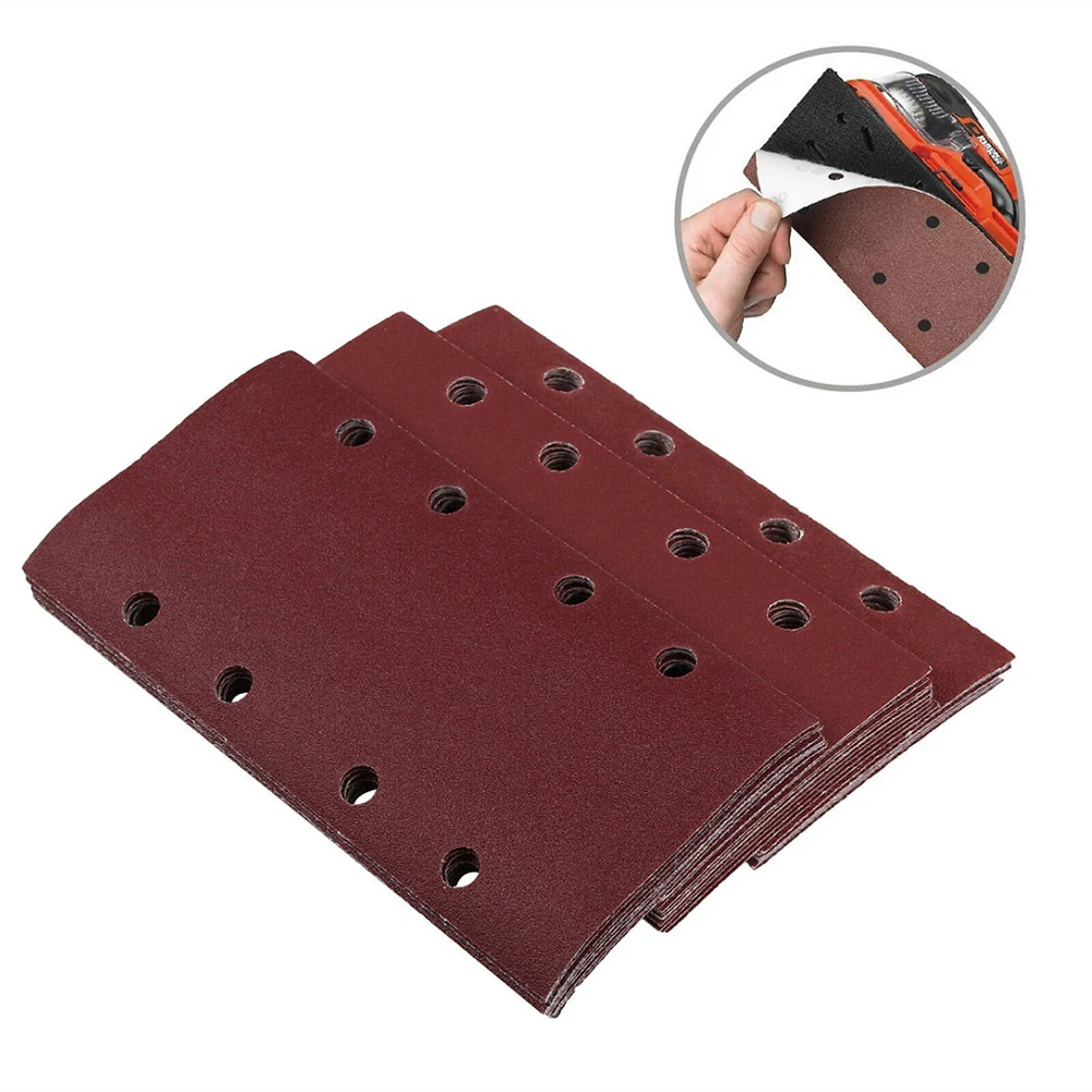 

30pcs Sandpaper Hook Loop 1/3 Sanding Sheets Rectangular Sander Sandpaper Pads 80/120/180 Grit Flocking Sandpaper