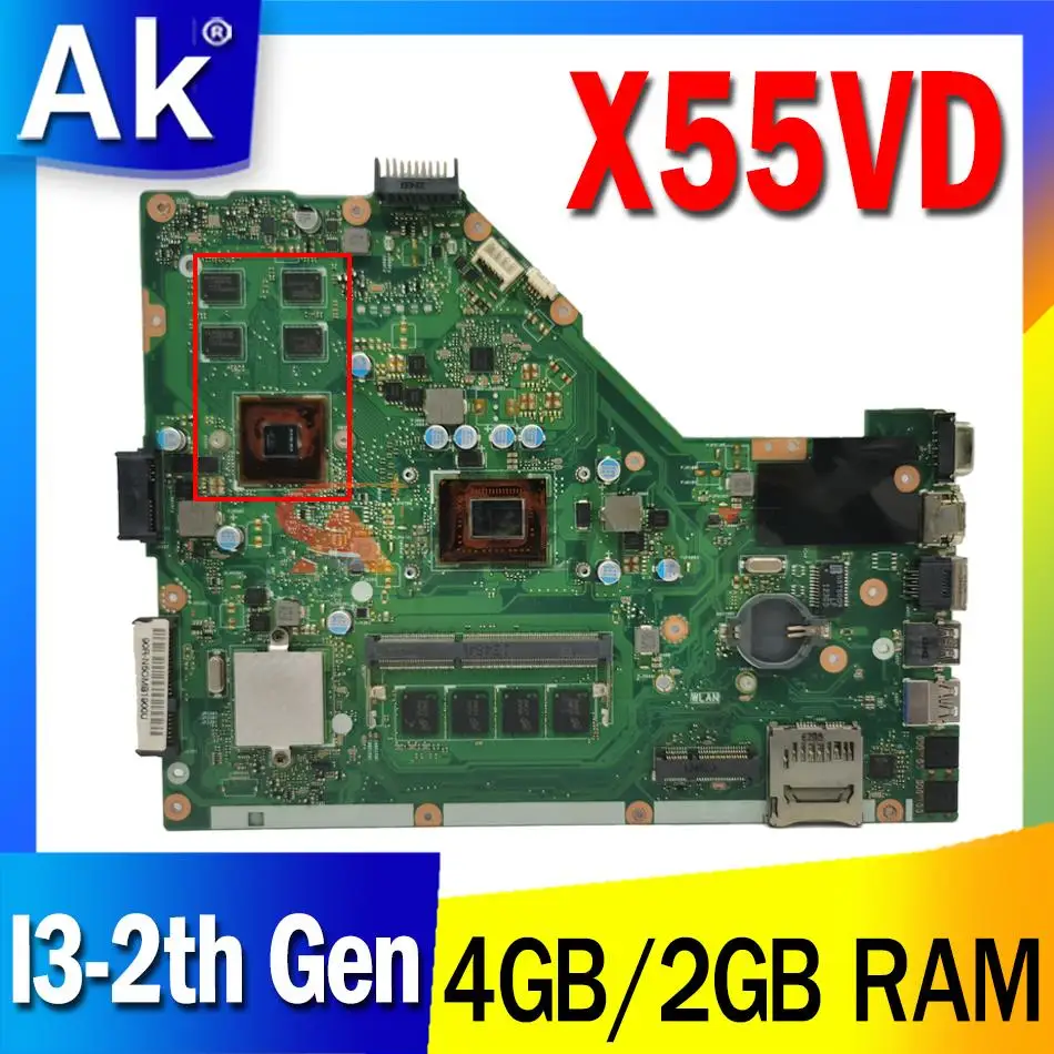 Ноутбук X55VD системная плата телефон процессор 4 Гб 2 ОЗУ X55V X55C X55VDR - купить по