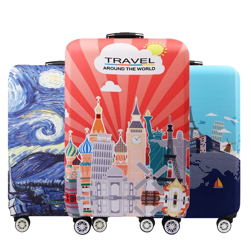 

Travel World Map Elastic Suitcase Case Cover Thicken Washable 18-32inch Trolley Baggage Protective Sleeve Luggage Accessories