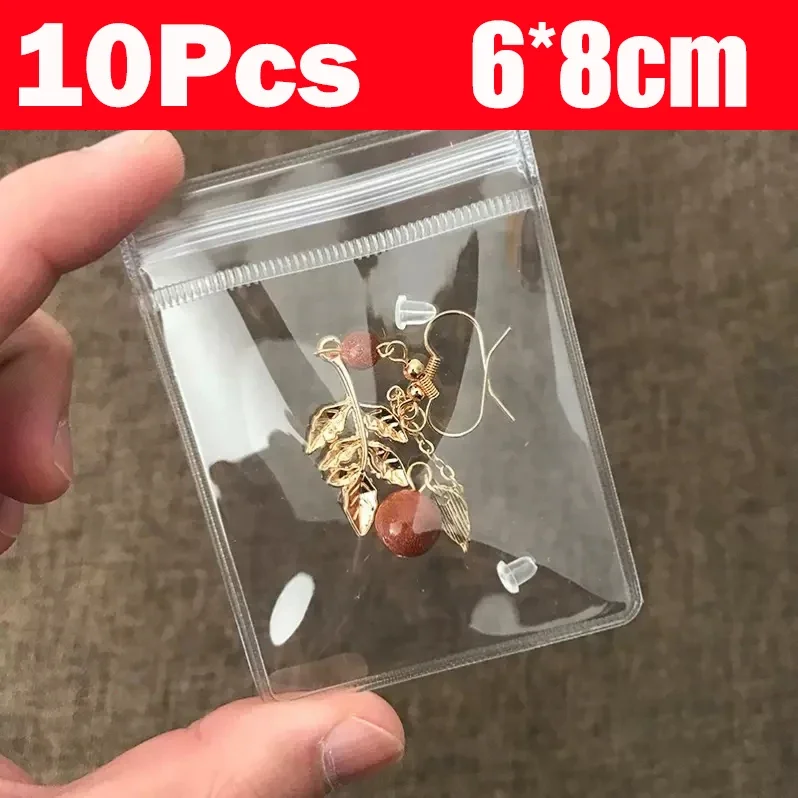 

Прозрачные пакеты для хранения украшений из ПВХ, 10 шт.