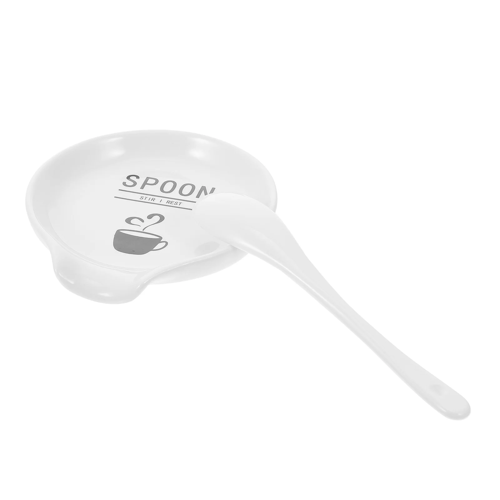 

Spoon Small Spoons Rest Holder Ceramic Kitchen Trivet Little Utensil White