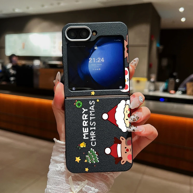 Чехол с рисунком Санта-Клауса для Samsung Galaxy Z Flip6 Flip5 Flip4 силиконовый складной чехол