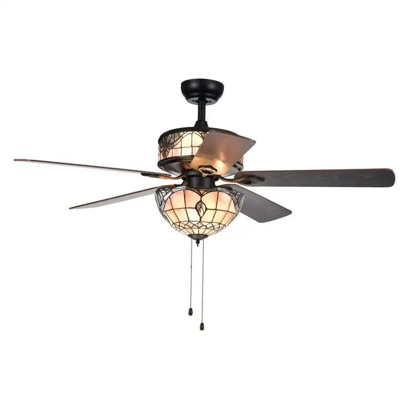 

6-Light Baroque 5- 52-Inch Black Ceiling Fan