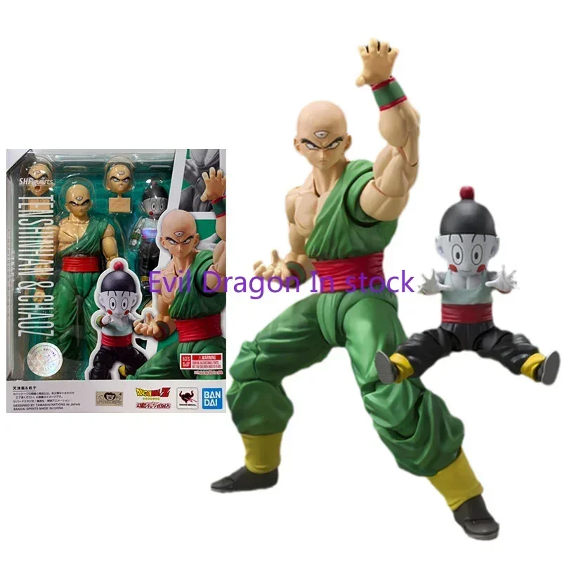 Фото Bandai Dragon Ball Аниме Фигурка SHF Dragon Ball Z Tien Shinhan Chiaotzu Набор из натуральной модели Аниме Фигурка Игрушки для детей №1