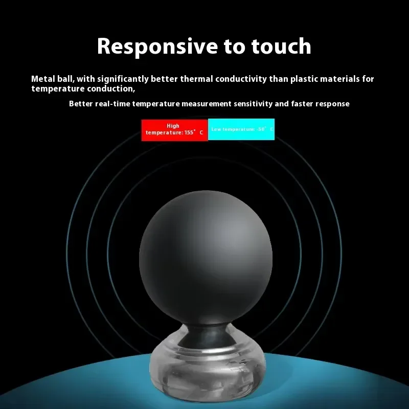 Фото Датчик температуры Dry-Bulb Wet-Bulb Black Ball, черный шарообразный термометр, промышленный интегрированный монитор теплового стресса WBGT №2