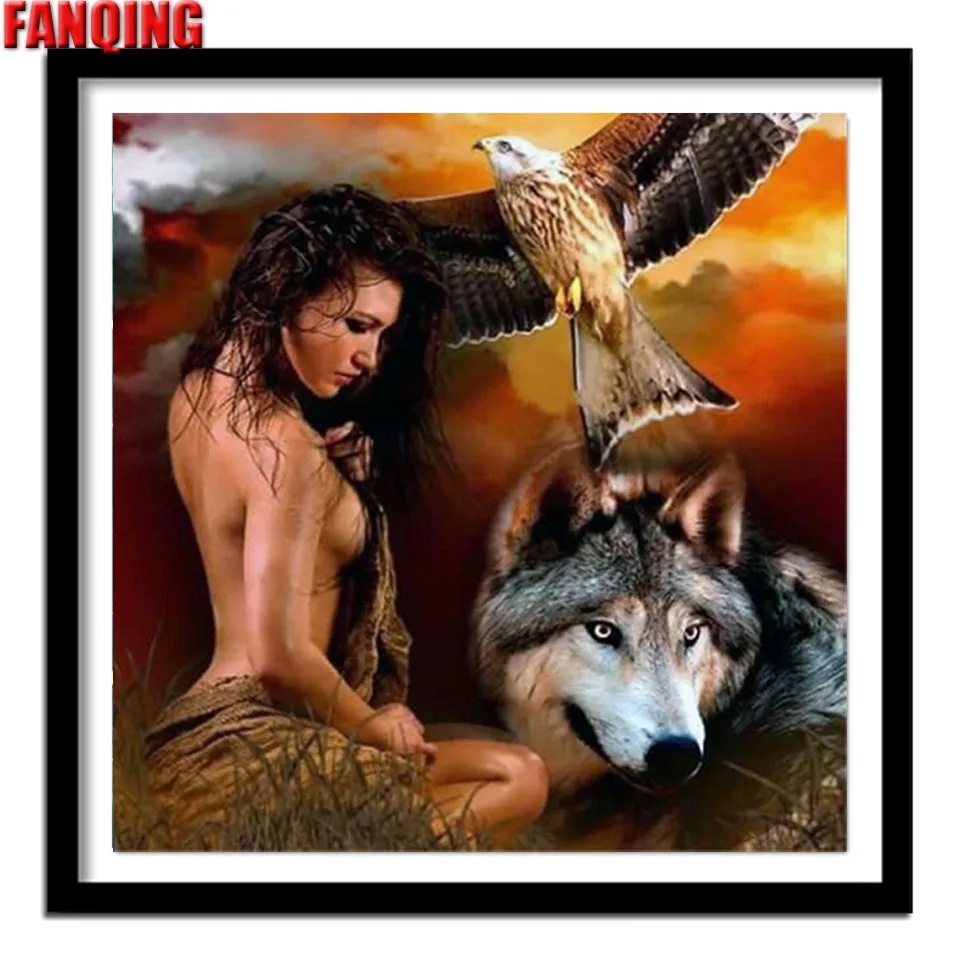 

5D DIY алмазная живопись лиса и девушка полная квадратная/круглая Алмазная вышивка мозаика красота Стразы домашний декор подарки
