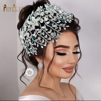 a436 silver big hair band bridal shinny rhinestones headpiece handmade wedding headband trendy wedding headdress accessories