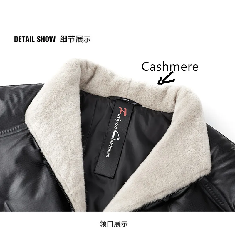 Winter Mens Clothing Cashmere Collar Coat Warm Hooded Thick Puffer Male Casual Overcoat Thermal Oversize Parka Duck Down Jackets