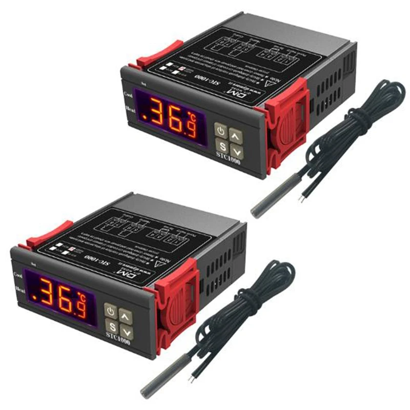 

2X STC-1000 LED Digital Thermostat For Incubator Temperature Controller Thermoregulator Relay Heating Cooling 110-220V