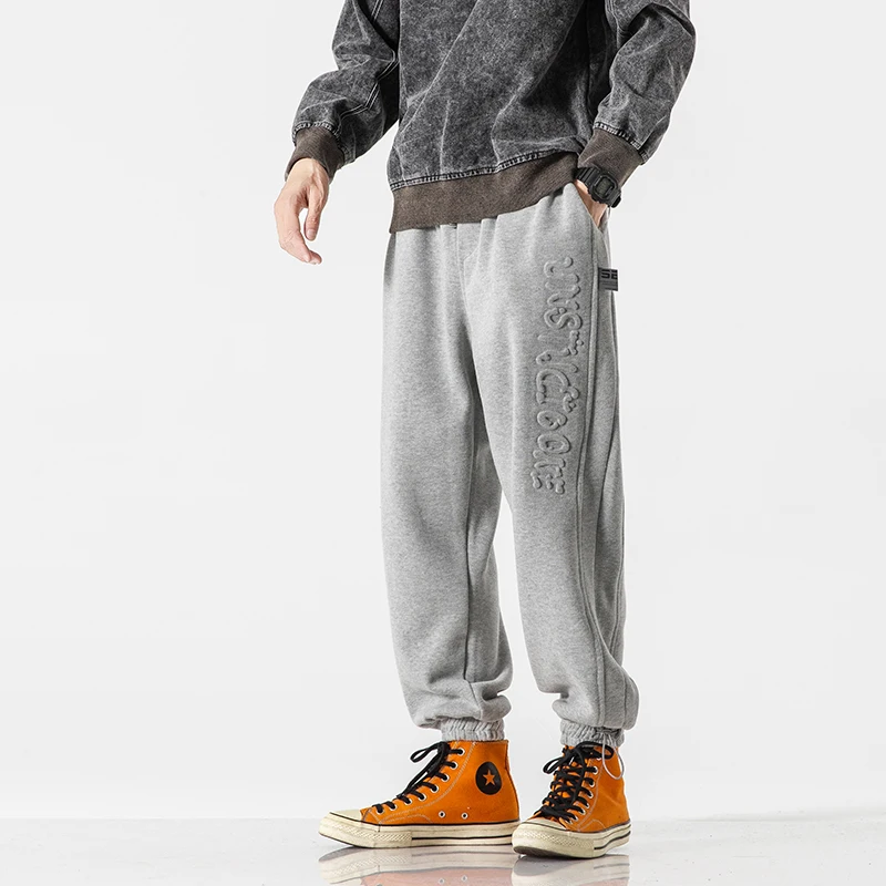 Брюки мужские зимние корейские модные свободные универсальные молодежные