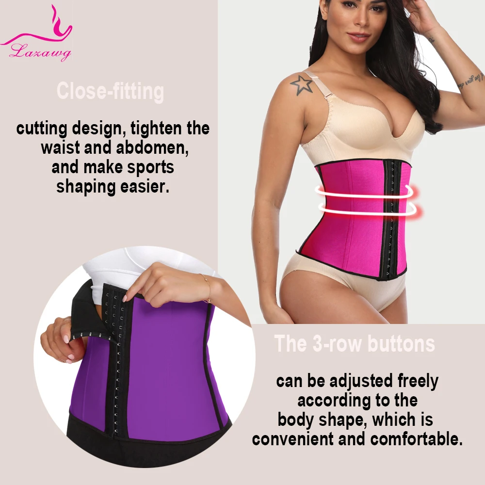 LAZAWG Waist Trainer for Women Weight Loss Waist Cincher Trimmer Belly Belt Slimming Body Shaper Sweat Girdle Corset Gym Sport
