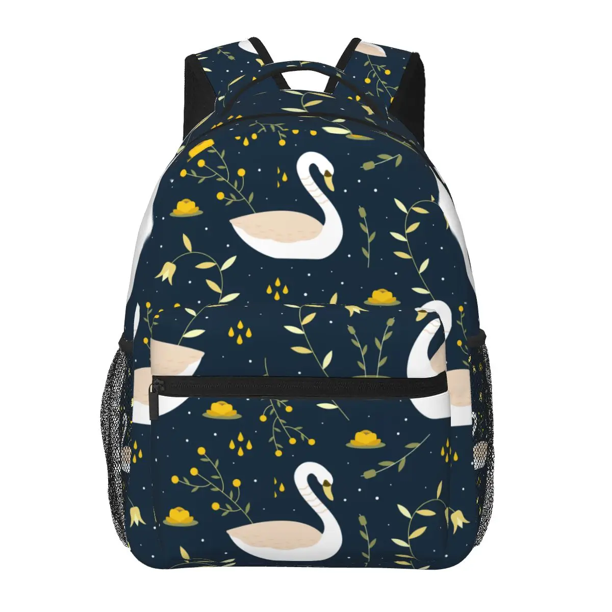 

Fashion School Backpack Elegant Swan Pattern Bagpack Teenger Girl Boy School Bag Mochila