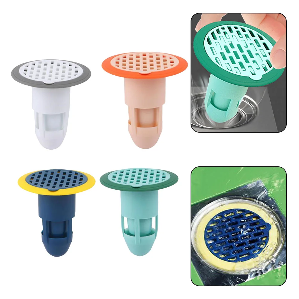 

Bath Shower Floor Strainer Silicone Floor Drain Core Kitchen Bathroom Water Drain Filter Cover Plug Trap Siphon Sink Deodorant