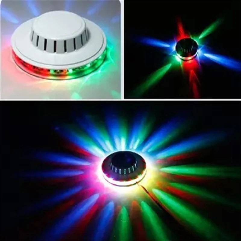

Small sun stage light colorful rotating light LED sun light without voice control mini flying saucer light small stage light