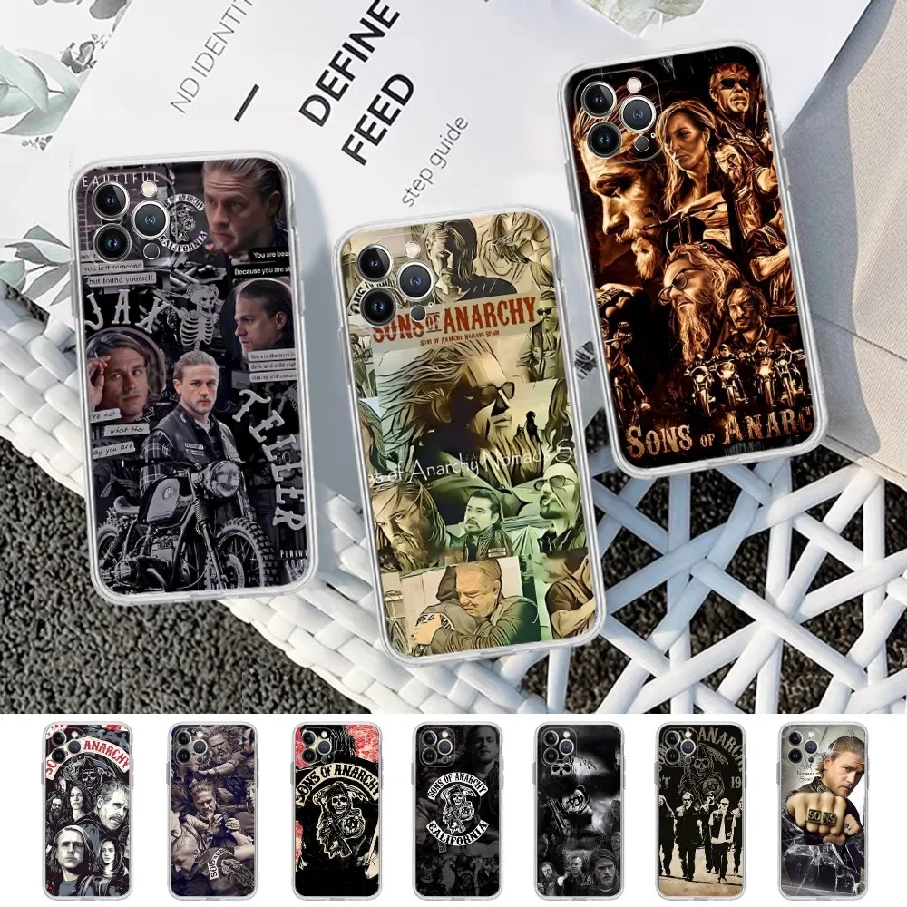 

American TV Sons of Anarchy iphone case For iPhone 15 14 11 12 13 Mini Pro XS Max Cover 6 7 8 Plus X XR SE 2020 Funda Shell