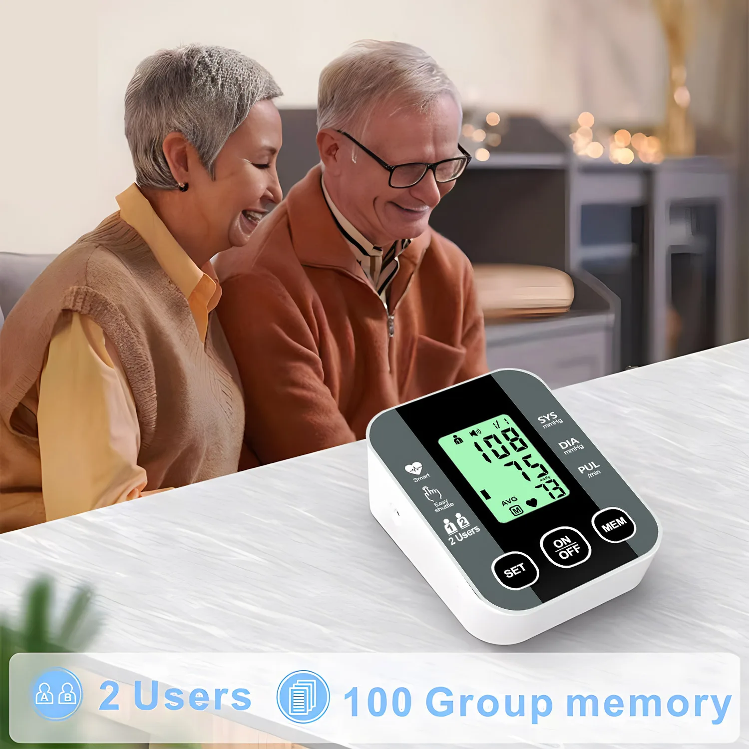 Цифровой Монитор Артериального Давления Для Пожилых Людей Измеритель Пульса На