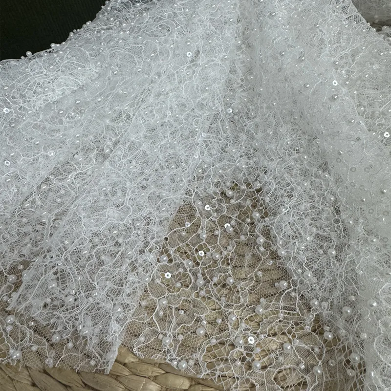 Высококачественные тяжелые бусины с жемчугом французская вышивка шантильи