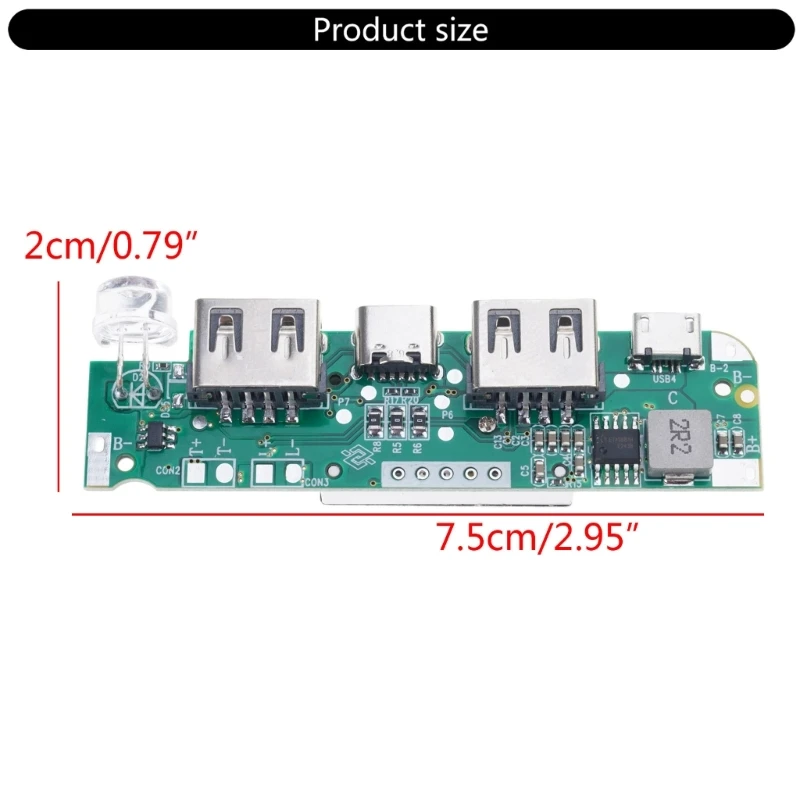 Двойной USB 3,7 в, 5 В, 2 А, усиление мобильного внешнего аккумулятора, «сделай сам», внешний аккумулятор, плата зарядного устройства, модуль со стандартным индикатором (art.: 3920c19b85c5b) - 3920c19b85c5b