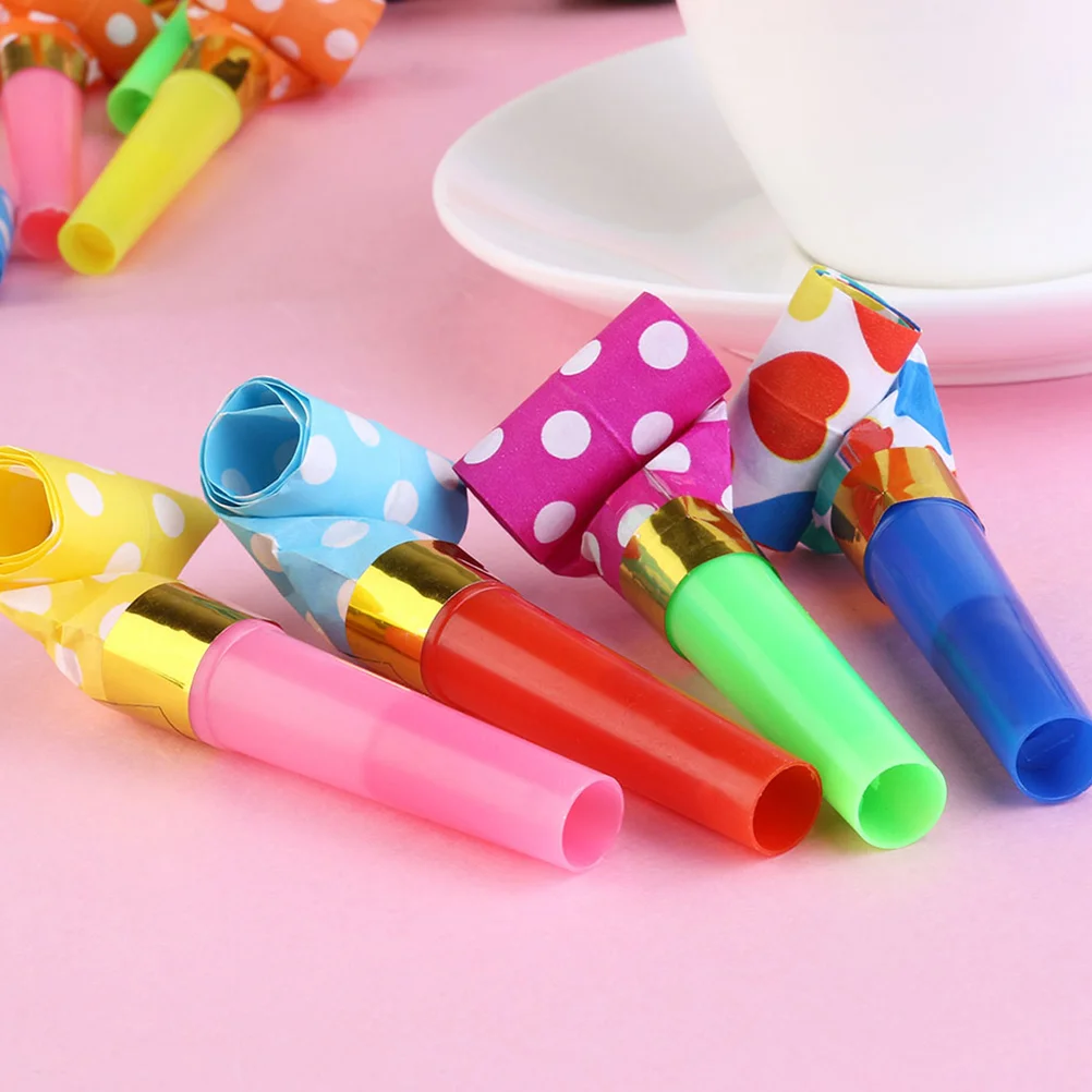

50pcs Funny Party Blow Horns Irthday Party Whistles New Years Party Noisemakers Blowout Whistles