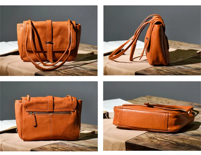 Fashion luxury genuine leather women's handbag outdoor leisure natural soft real cowhide weekend shopping ladies shoulder bag