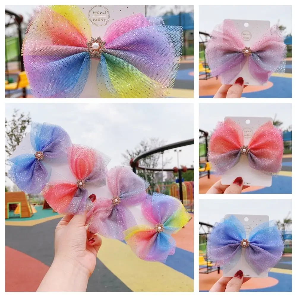 

Сетчатый зажим для волос с бантом в стиле принцессы, сетчатый зажим для волос, марлевые аксессуары для волос, невидимый инструмент для укладки волос, Милая женская модель на день рождения