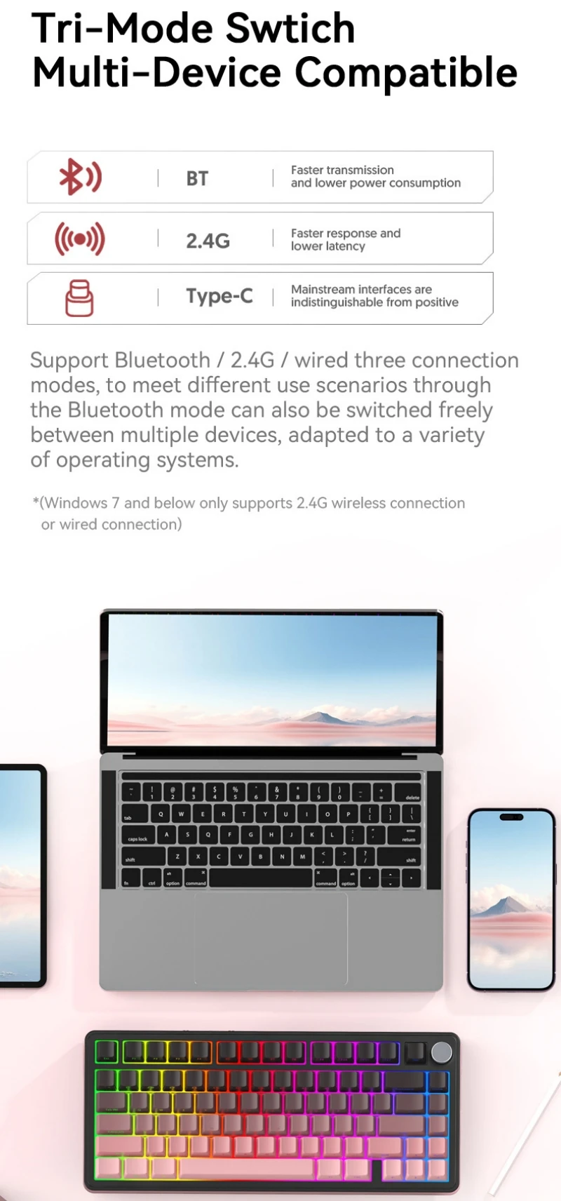 Беспроводная механическая клавиатура Shark X85 82 клавиши 75% раскладка испанская