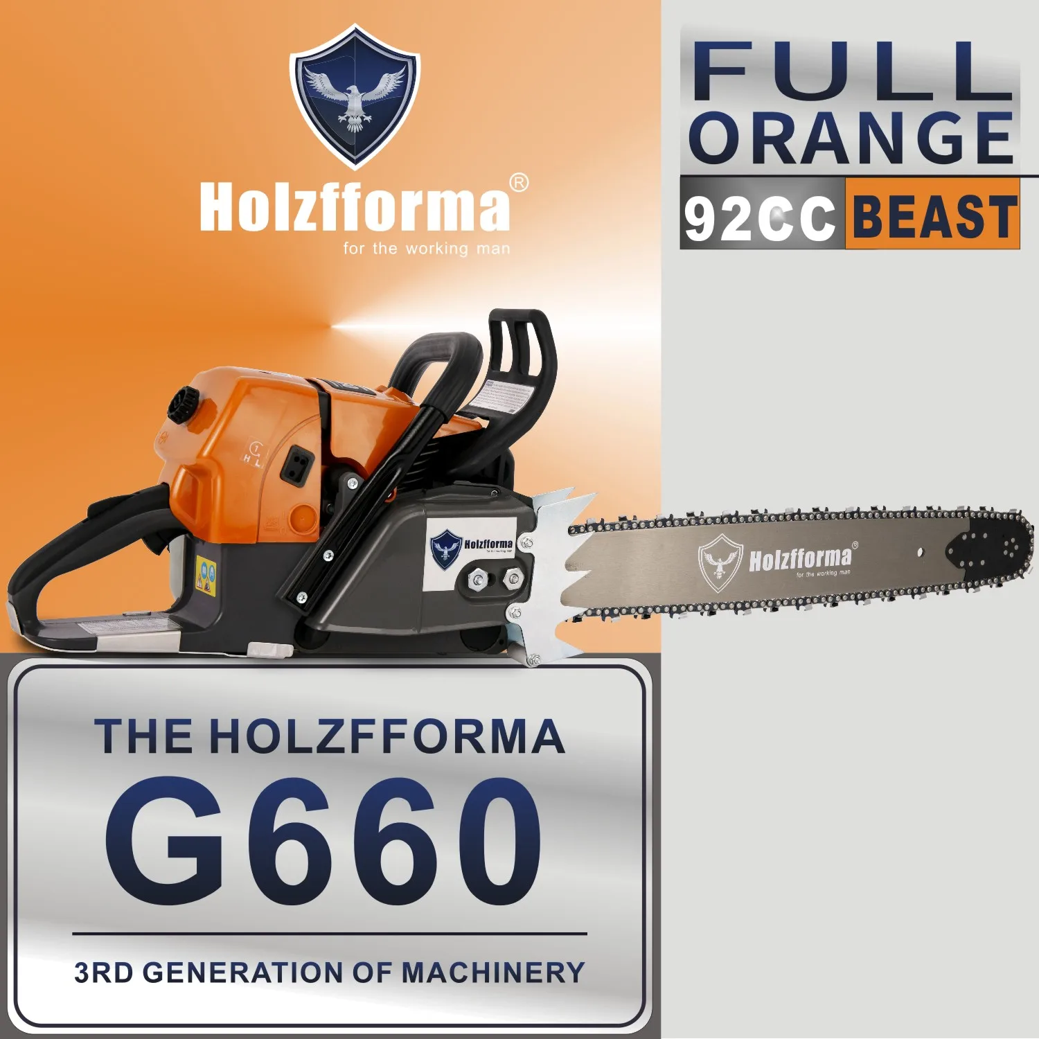 Farmertec 92cc Holzfforma®G660 бензиновая цепная пила силовая головка без стержня и цепи