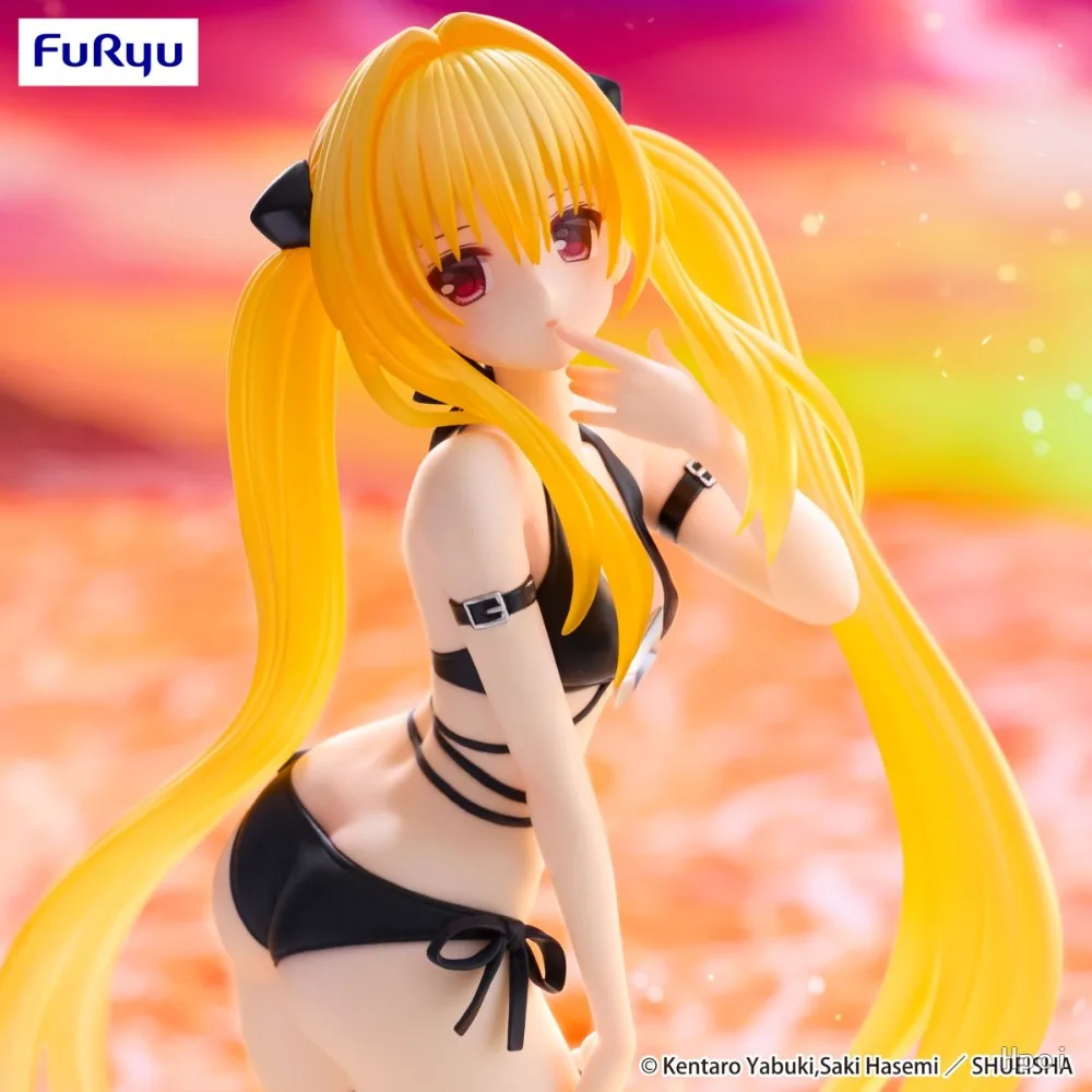 Фото В наличии: Оригинальная фигурка FuRyu по аниме To LOVEru Darkness Golden Darkness Konjiki No Yami Trio-Try-iT, 21 см, модель, игрушка, подарок №2