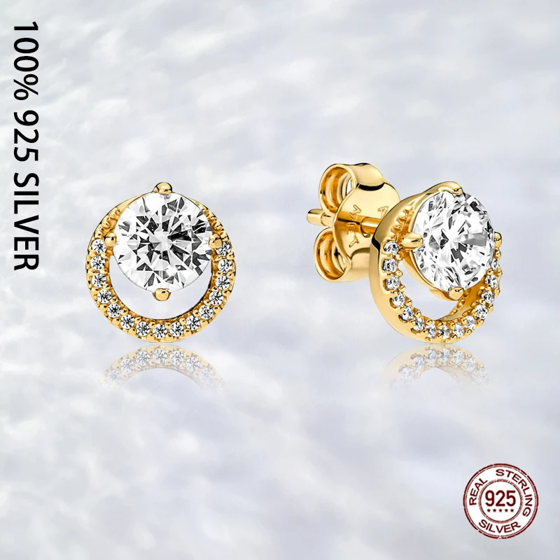 

Женские серьги-гвоздики из серебра 925 пробы, с круглой подвеской