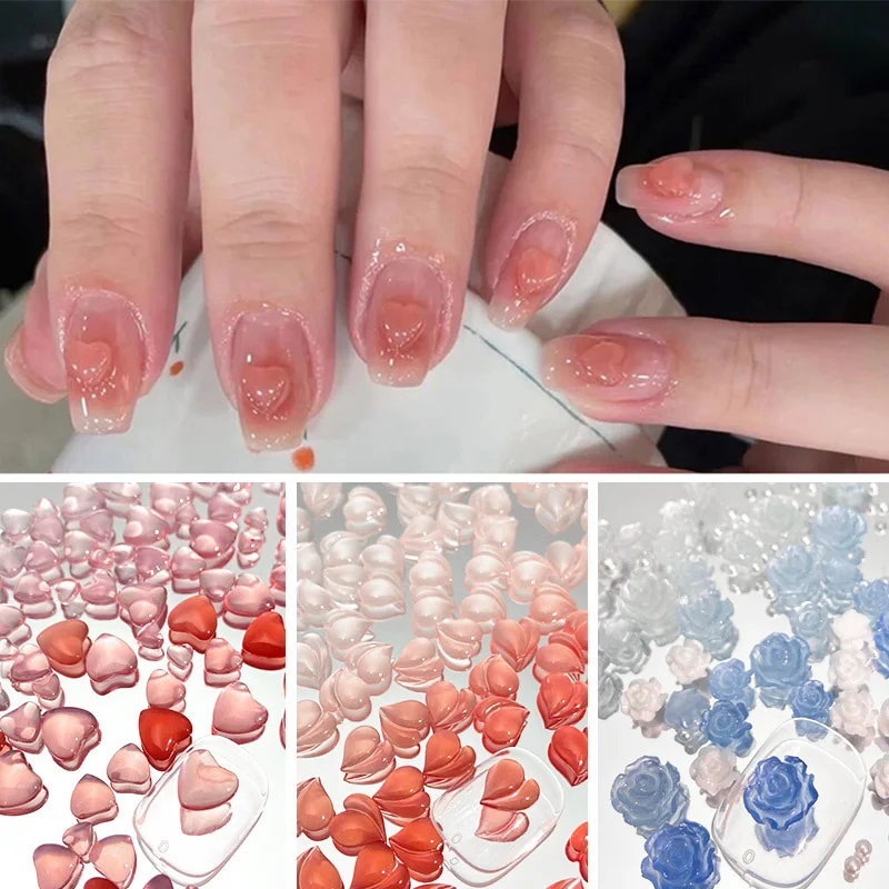 

90 шт., 3D драгоценные камни, бриллиантовый лук для любви, изменение цвета УФ, кристалл для ногтевого дизайна, ювелирные изделия «сделай сам», л...