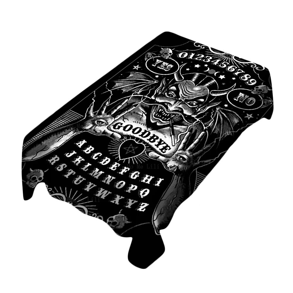 

Devil Spirit Board Gothic Art Satanic Occult Skull Dark Ink Non-skid Rectangle Tablecloth By Ho Me Lili For Tabletop Decor