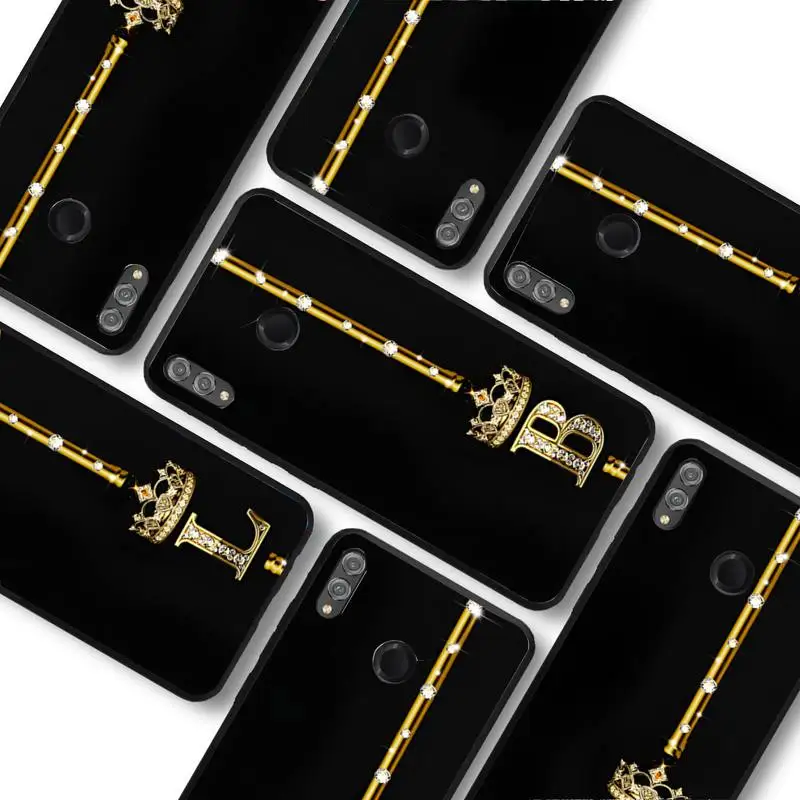 

Rose Gold 26 Letters Phone Case For Huawei honor 10Lite 10i 20 8x 10 Funda for Honor 9lite 9xpro Back Coque