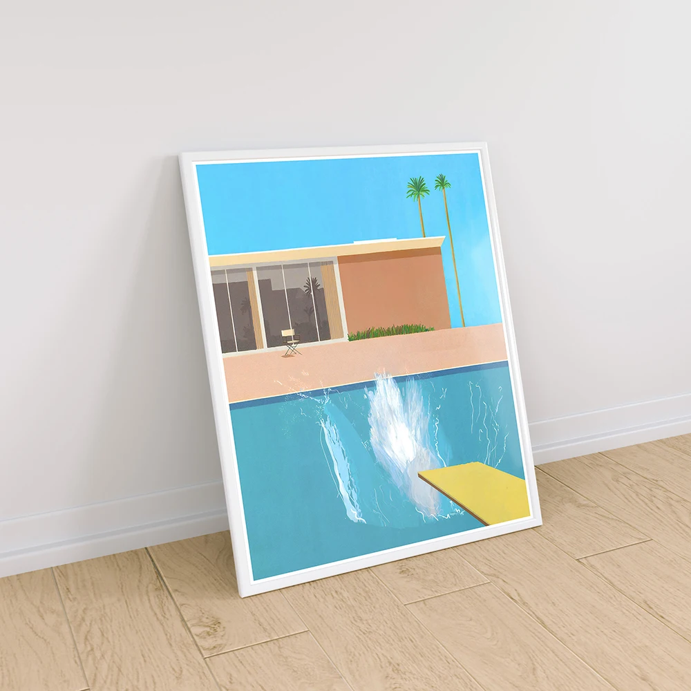 

David Hockney art Exhibition Poster Bigger Splash Art Print Modern Swimming Pool Abstract picture Hockney Wall Art home decor