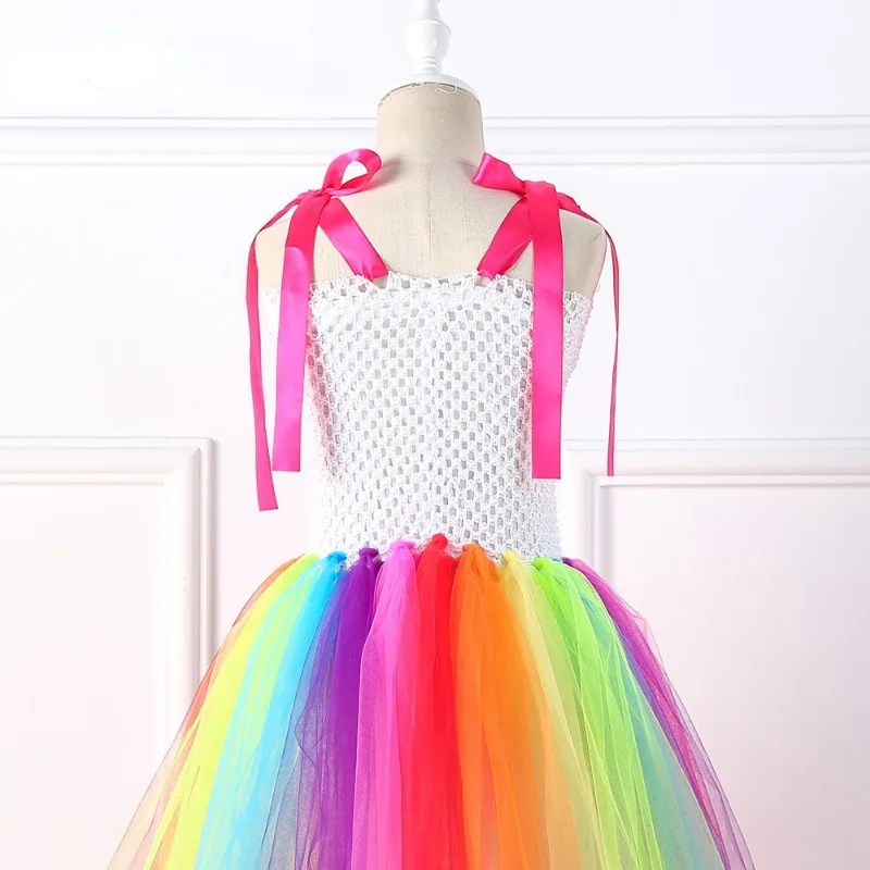 Костюм Принцессы Для Девочек Карнавальное Платье В Форме Радужного Единорога