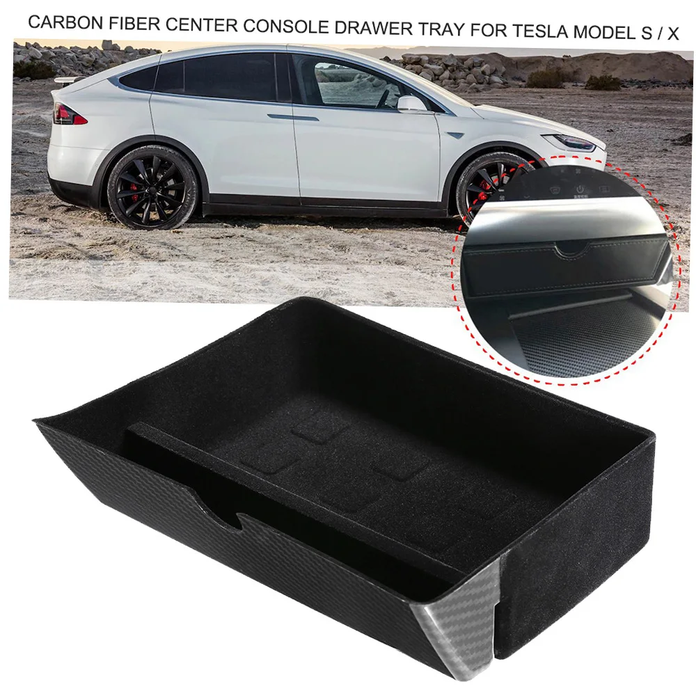 

Ящик для хранения из углеродного волокна, сменный лоток для ящика центральной консоли для Tesla Model S/X 2012-2019, лоток дл...