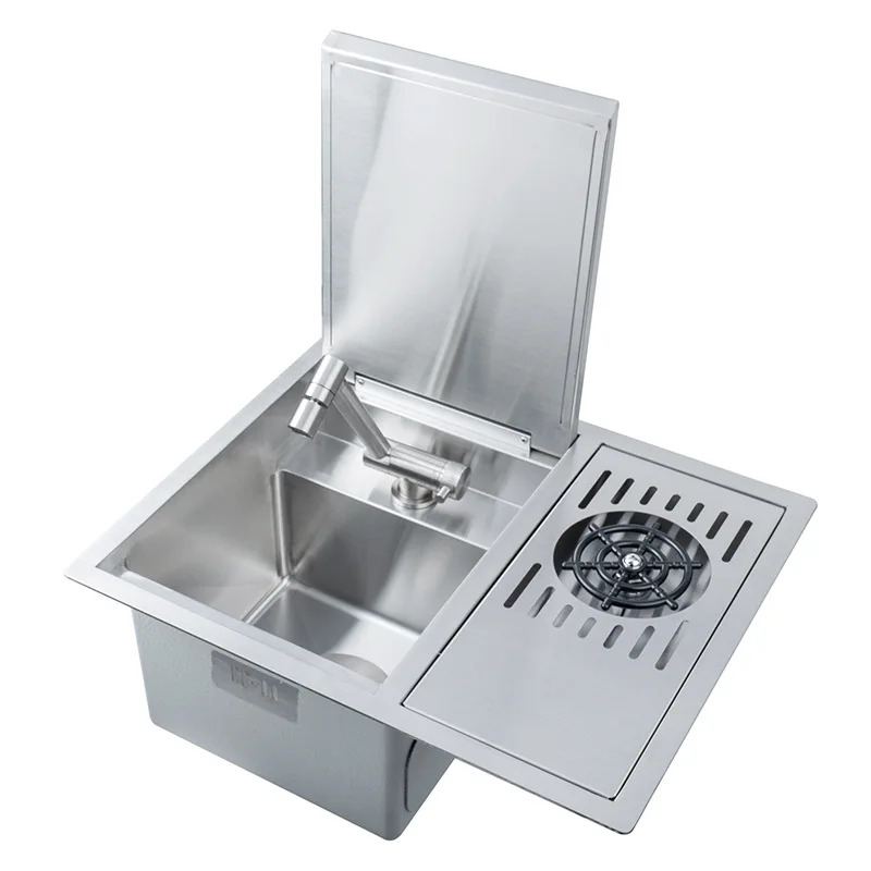 Кухонная раковина из нержавеющей стали 304 с одной чашей для бара утолщенным дном