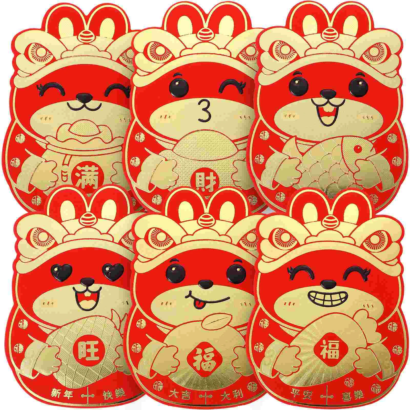 

Red Envelopes Year Chinese Money Envelope New Packet Luckyrabbit Pocket Bunny Packets Paper Hongbao Thelucktraditional Cartoon